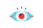 Red Eye Flat Icon, a Duotone Icon by Pexelpy (Thumbnail 1 of 2)