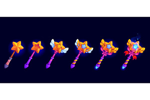 Magic wand rank badge, game, a Technology Illustration by Vector Tradition