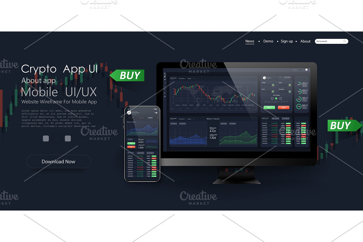 Trade UI, great design for any, a Finance Illustration by ZinetroN ...