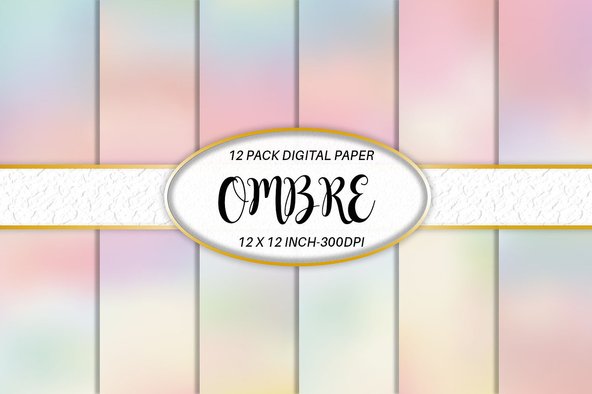 Digital paper pastel ombre color, a Texture Graphic by Artnoy