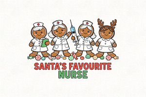 Nurse Gingerbread Christmas PNG, an Illustration by CraftArtStudio