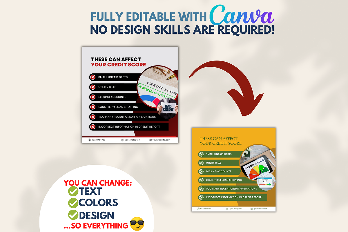 Credit Repair - Canva Templates, a Social Media Template by Viral Content Design (Photo 9 of 14)
