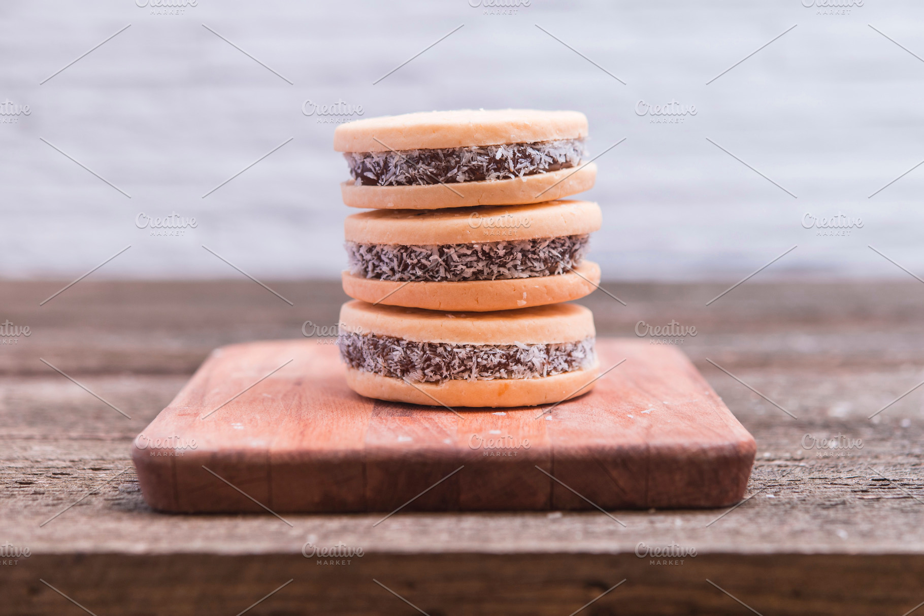 alfajores delicious traditional argentine sandwich cookies, a Food & Drink Photo by DalaiFood