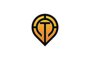 letter T pin location map logo, a Branding & Logo Template by Rasagama Studio
