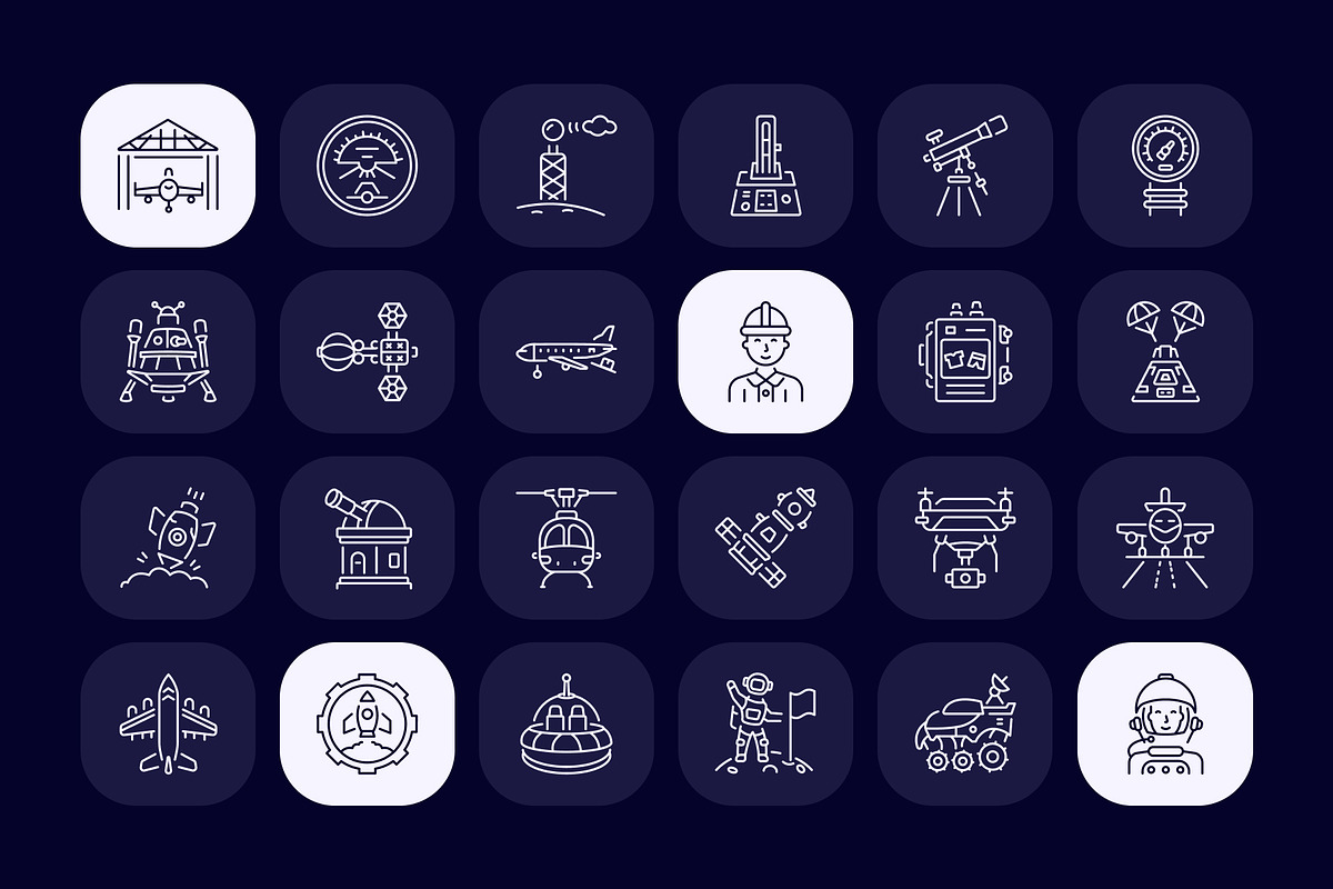 Animated Aerospace Icon Art Set, an Outline Icon by Prosymbols (Photo 3 of 4)