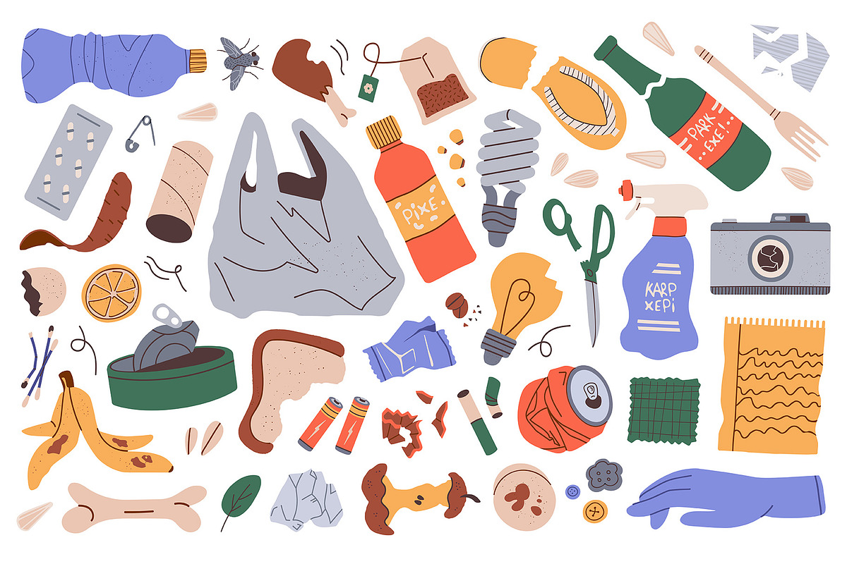 Recycling & Waste Sorting Clipart, an Object Illustration by Zeukaa (Photo 3 of 4)