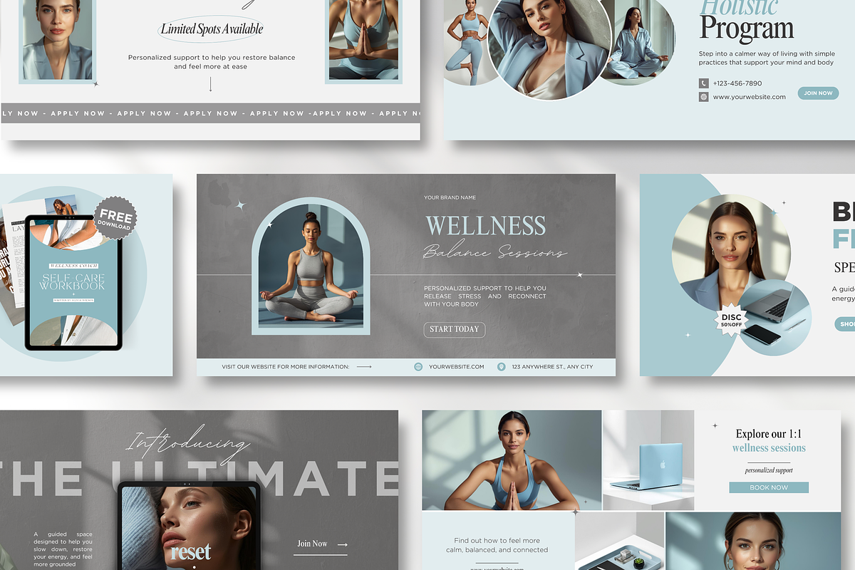 Wellness Coach Social Media Bundle, a Social Media Template by DigiPax (Photo 11 of 15)