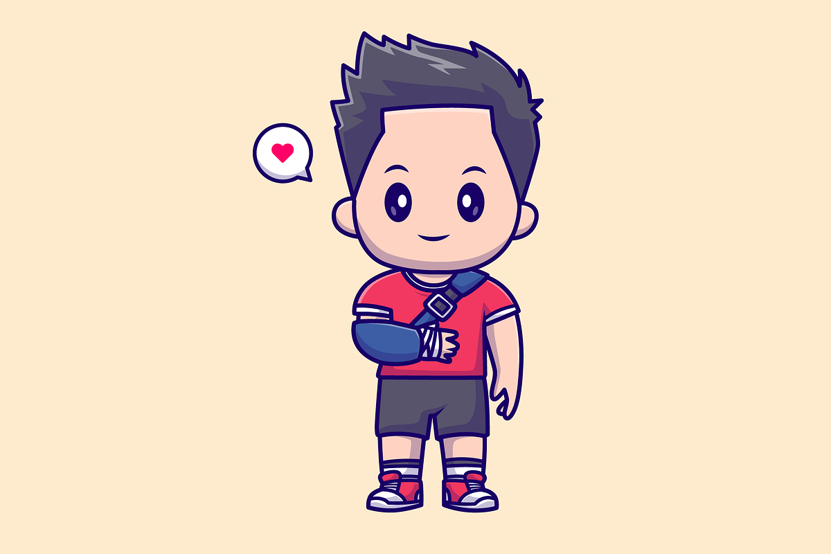 Cute Boy Injury with Bandage, a Person Illustration by Catalyst Labs