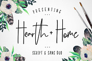 Hearth & Home Font Duo, a Script Font by Flycatcher Design (Thumbnail 1 of 8)