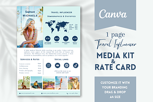 Travel Influencer Media Kit Blue