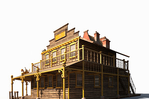 Western Saloon Low Poly