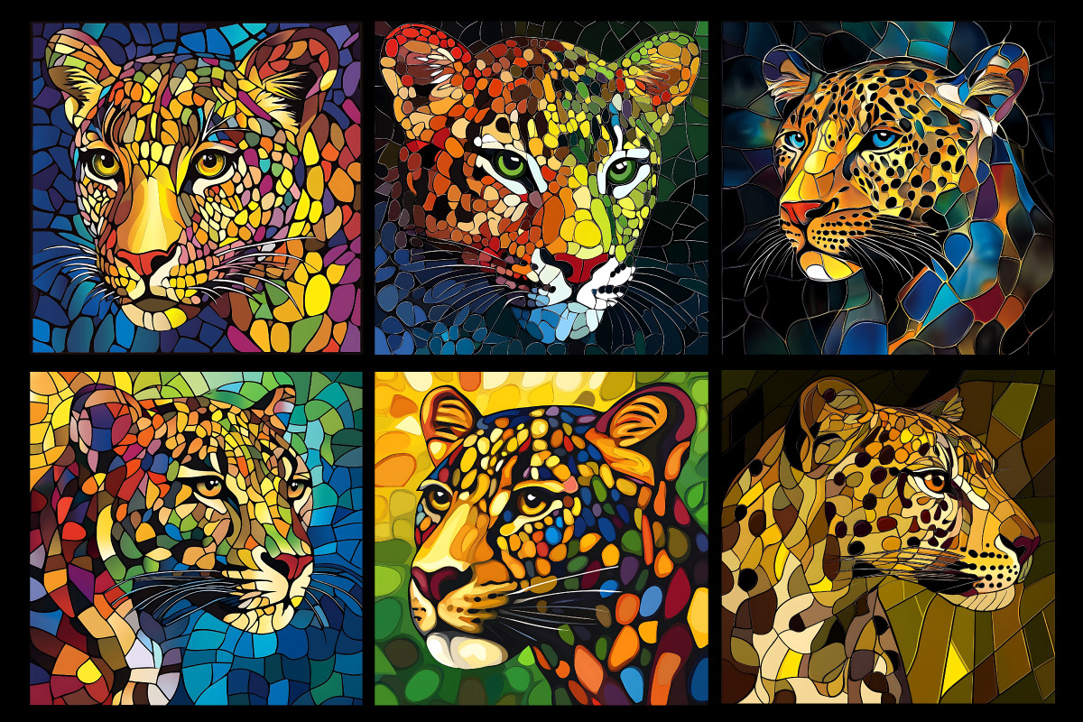 Stained Glass Leopard Coloring Pages, an Animal Illustration by protabsorkar11 (Photo 3 of 6)