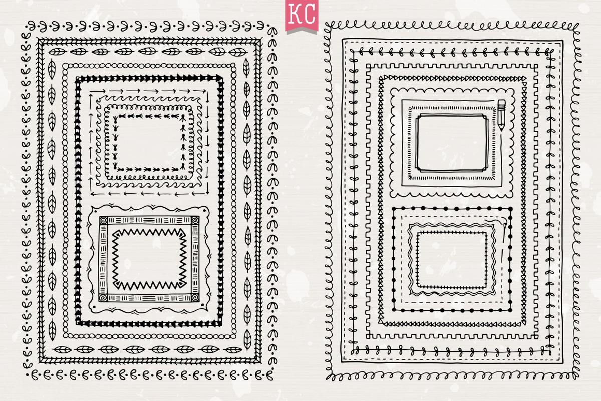 Doodle borders and banners, a Decorative Illustration by Katy Clemmans (Photo 2 of 9)
