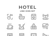 Set line icons of hotel, an Outline Icon by motorama (Thumbnail 1 of 2)
