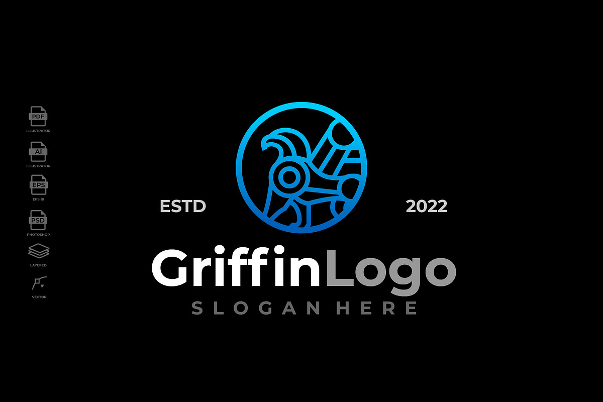 Luxury Griffin Line Art Logo Design, a Branding & Logo Template by Rupture