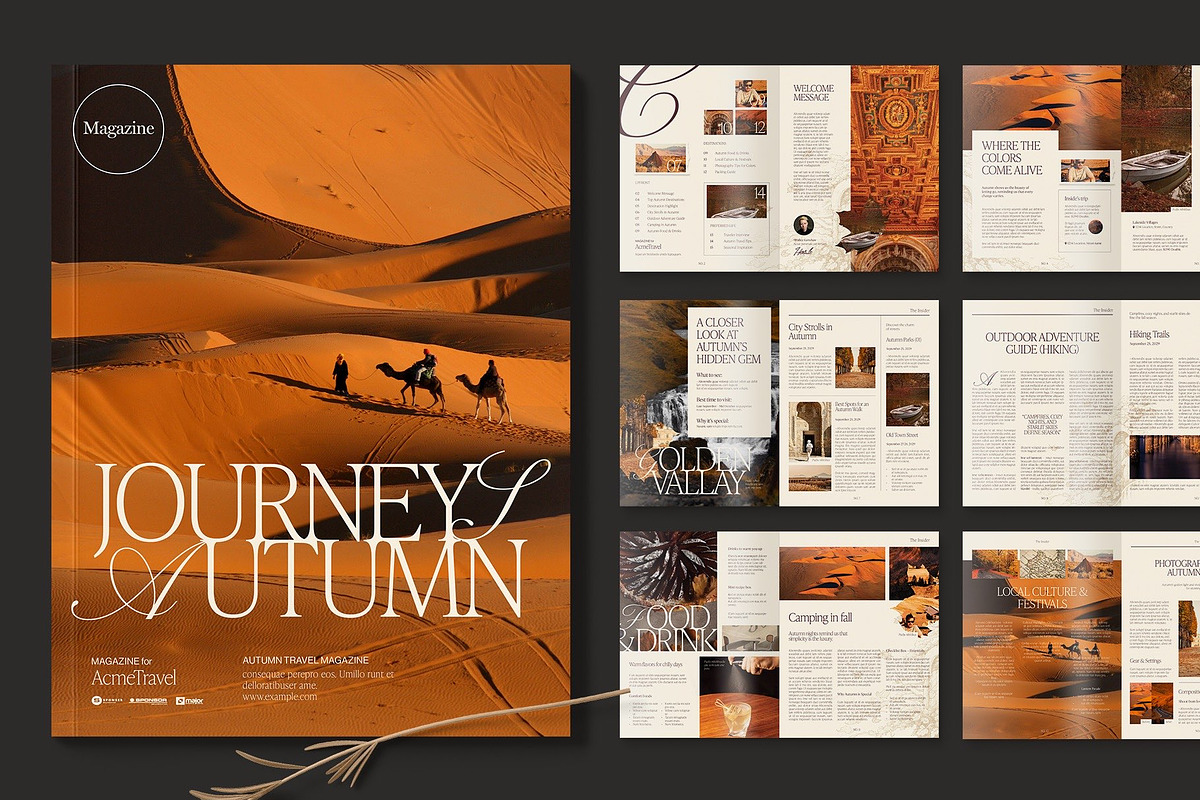 Autumn Travel Magazine Template preview 6