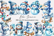 Blue Snowman Clipart, an Illustration by Designworld (Thumbnail 1 of 5)