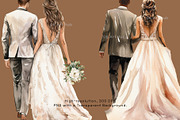 Boho Watercolor Wedding Clipart, a Decorative Illustration by OKArtHub (Thumbnail 10 of 12)