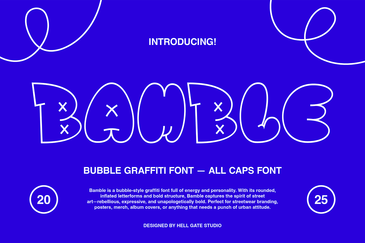 Bamble Bubble Graffiti Font, a Handwritten Font by GRVS Studio (Photo 1 of 6)