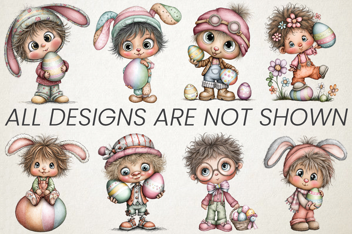 Whimsical Easter Boys Clipart Bundle, an Illustration by RobertsArt (Photo 4 of 6)