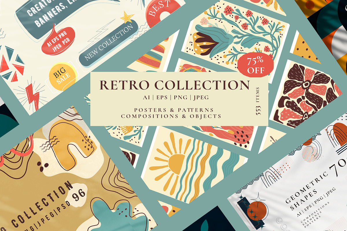 Modern Art - Retro Bundle | 6 in 1, an Object Illustration by Graphic Art (Photo 1 of 18)