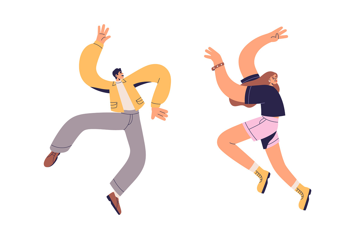Happy people in free poses set, a Person Illustration by Good Studio (Photo 5 of 7)