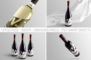 Wine Bottle Mockup Set, a Product Mockup by Free-PSD-Templates (Thumbnail 2 of 6)