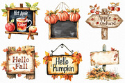 Watercolor Autumn Signs Clipart, an Illustration by Craft Nest (Thumbnail 4 of 6)