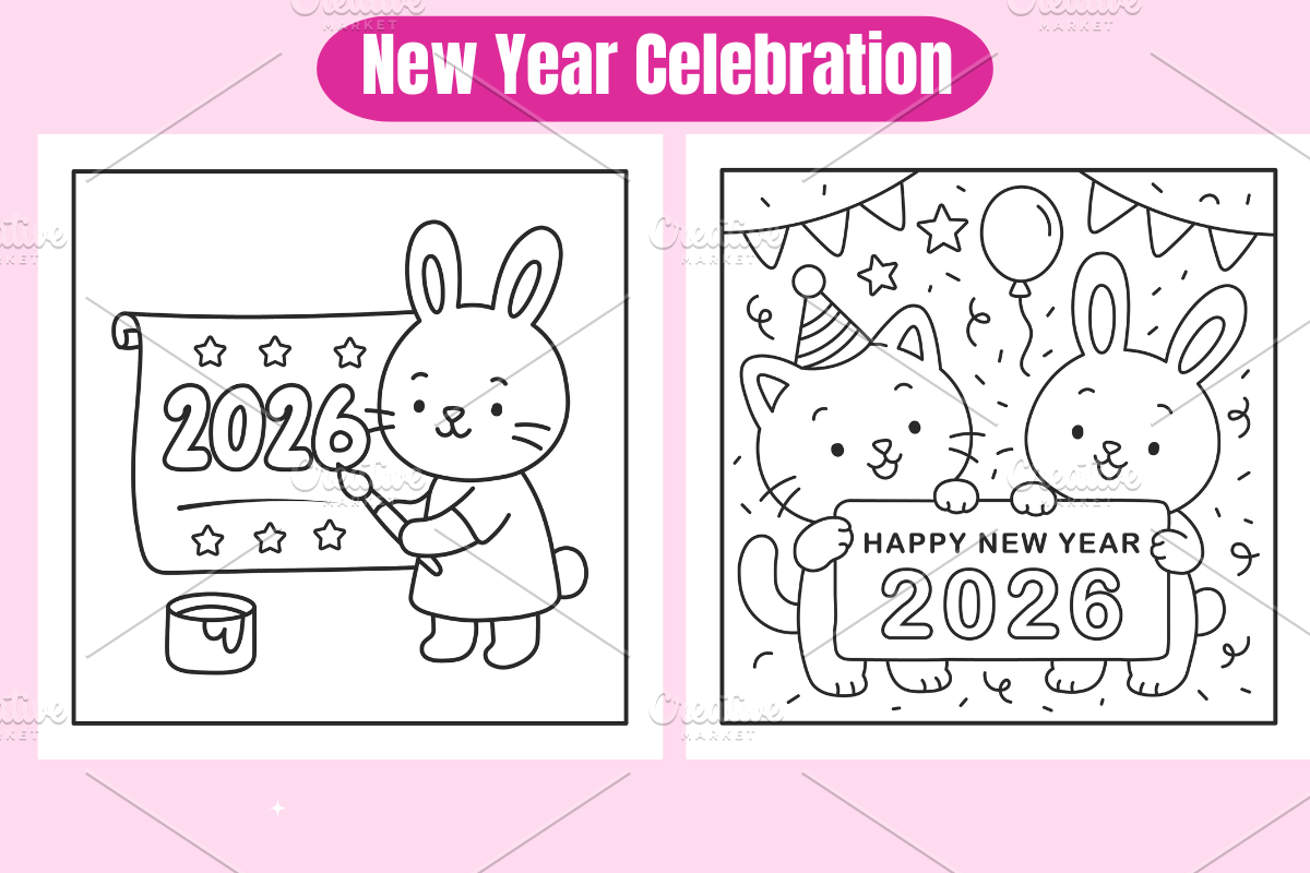 Happy New Year For Kids, a Seasonal Illustration by Coco Bloom (Photo 2 of 3)