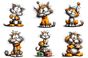 Whimsical Birthday Cat Clipart, an Illustration by Craft Nest (Thumbnail 6 of 9)