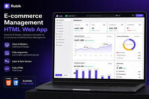 E-commerce Management HTML Web App, an UI Kit Template by Lumina_ui_ux202