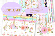 Unicorn Faces Gold Clipart, Pattern, an Illustration by Mia's Graphic Design (Thumbnail 3 of 11)