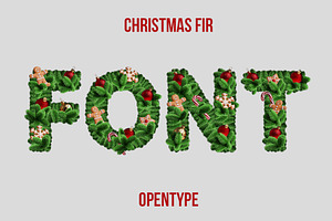 Christmas Fir Font, a Font by Handmadefont
