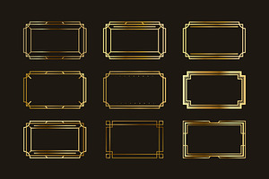 Vintage Art Deco Frame Set