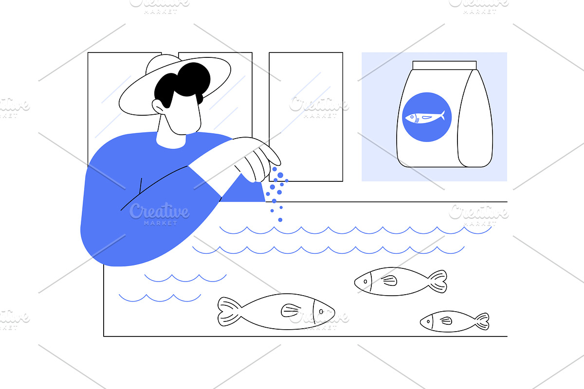 Fish farming isolated cartoon vector, an Illustration by Visual Generation