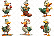 Quirky Christmas Duck Clipart, an Illustration by Black Bird Studio (Thumbnail 4 of 6)