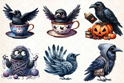 Watercolor Crow Clipart, Funny Raven, an Illustration by DreamCafeArt (Thumbnail 2 of 7)