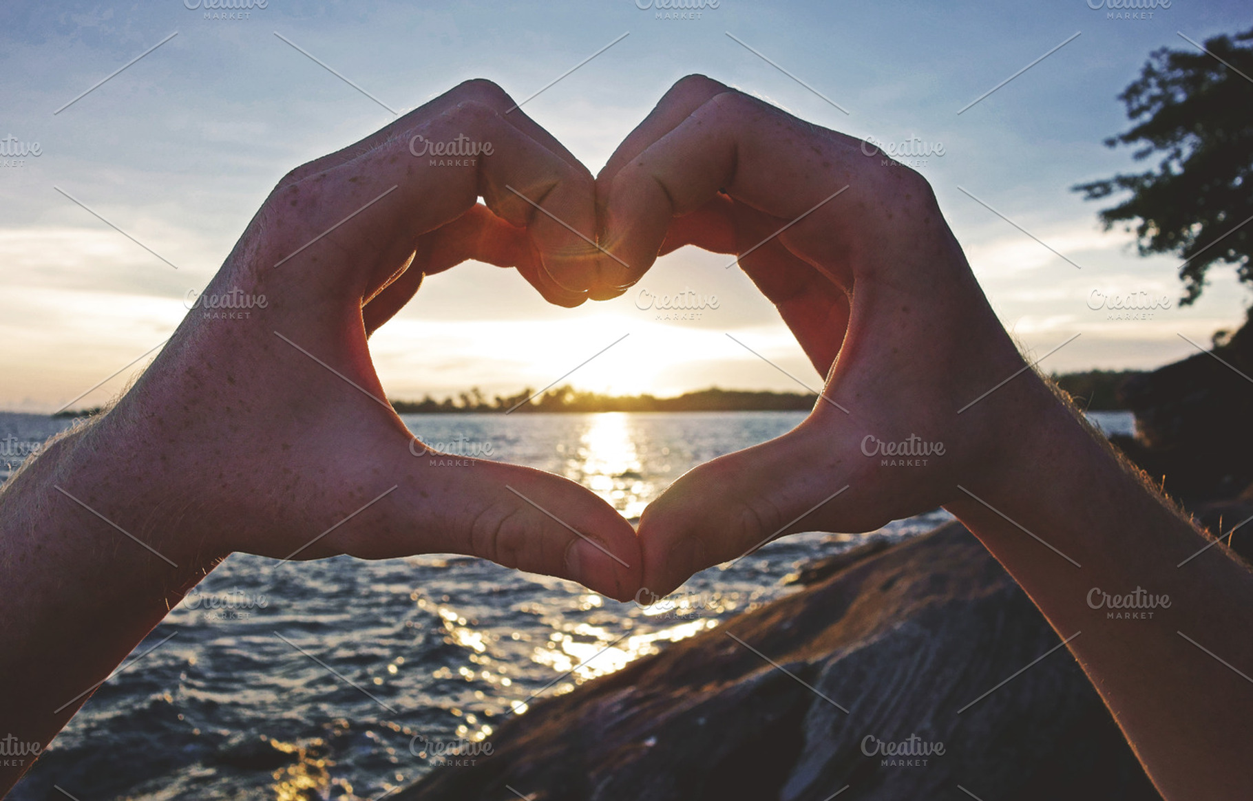 Sunset heart stock photo containing heart and sunset
