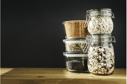 Banner with assortment of grain, a Food & Drink Photo by Enjoy Photo