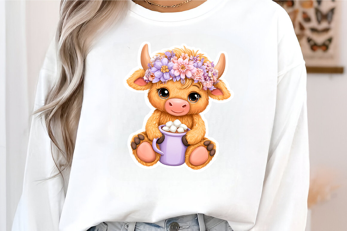 Easter Highland Cow Clipart Bundle, an Illustration by GatewayDesign (Photo 3 of 5)