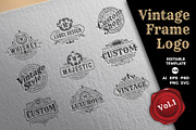 Retro Vintage Frame Logo Template, a Decorative Illustration by Raftel (Thumbnail 1 of 2)