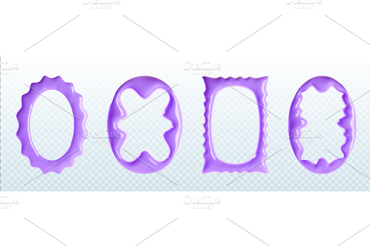 Purple y2k liquid frames set, an Object Illustration by art PVP - market