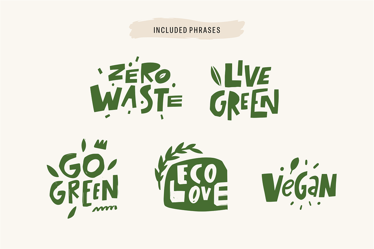 Eco Lettering Bundle, a Decorative Illustration by Oktyabr (Photo 2 of 4)