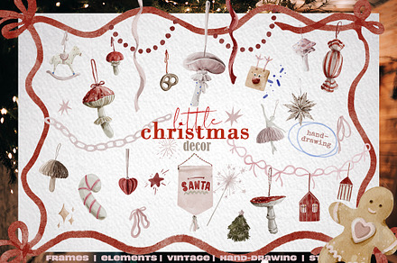 SALE Christmas decor Hand drawing, a Decorative Illustration by 60secondsArt