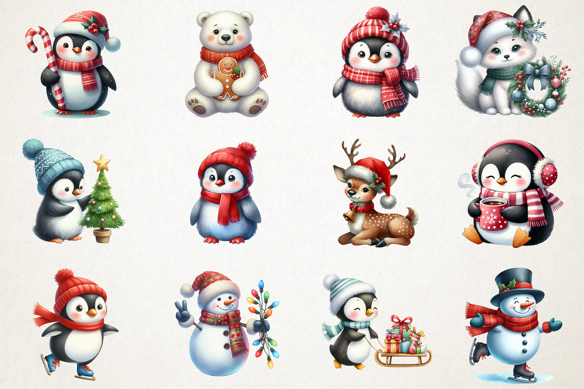 Frosty Friends & Festive Fun Clipart, an Illustration by RobertsArt (Photo 4 of 7)