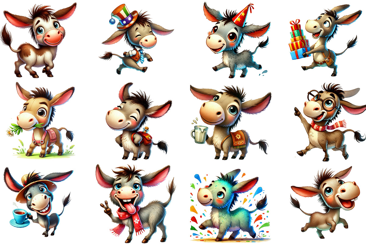 Funny Cartoon Donkey Sublimation Bun, an Illustration by Sublimation Artist (Photo 2 of 6)