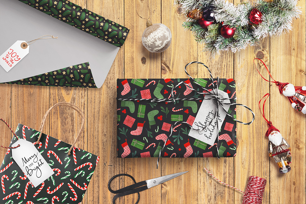 Cute Christmas. Patterns & lettering, a Seasonal Illustration by alenaganzhela (Photo 6 of 8)