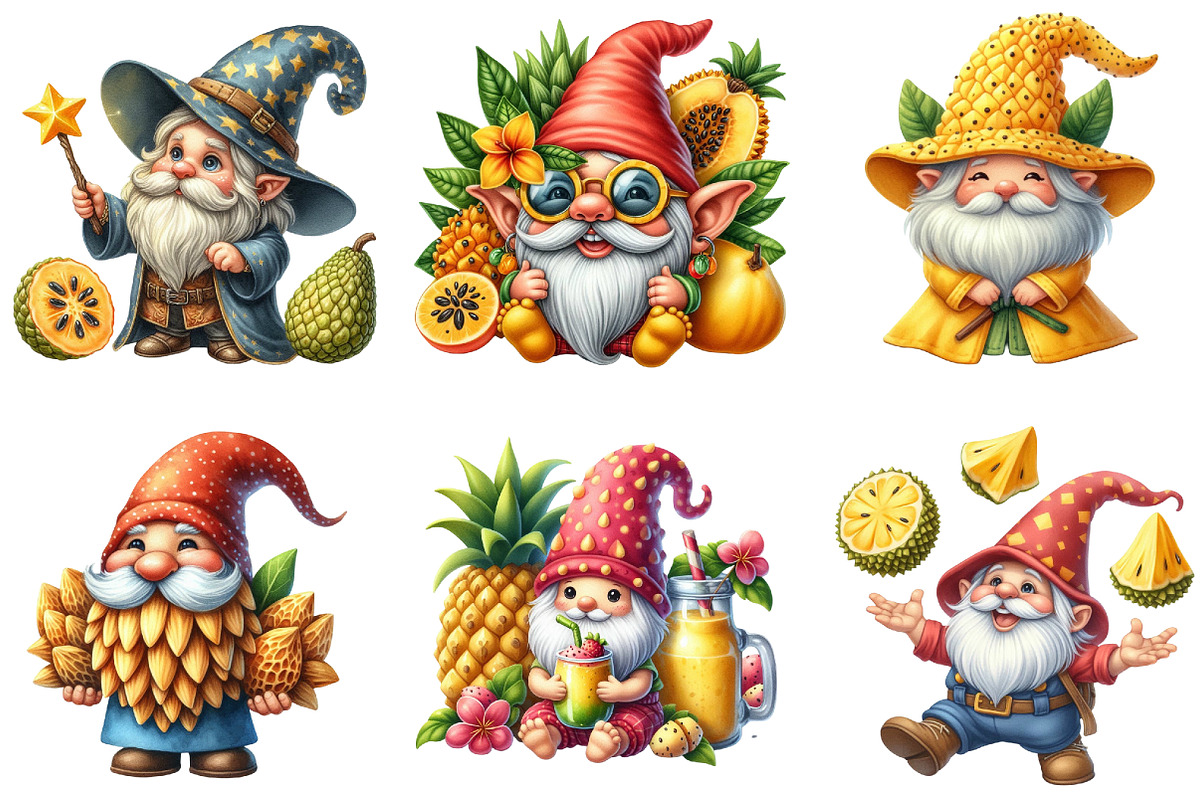 Gnome Clipart, Jackfruit Gnome, an Illustration by DreamArtGraphic (Photo 2 of 6)