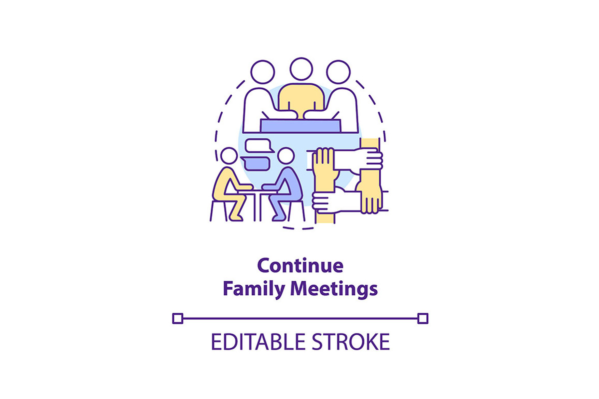 Continue family meetings concept, an Outline Icon by IMG Visuals