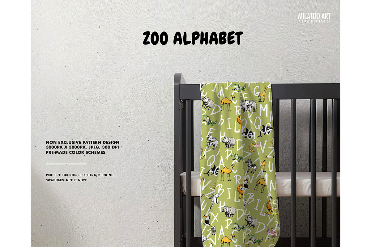 Zoo ABC letters seamless pattern, a Pattern Graphic by Milatoo (Photo 6 of 7)